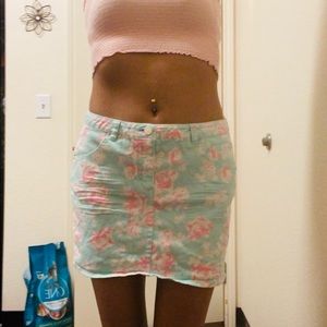 H&M Blue and Pink Mini Skirt